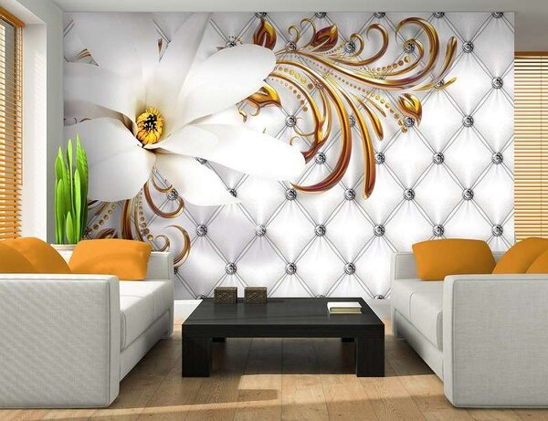 Tapet mural elegand de culoare crem -10306 - Fototapet24