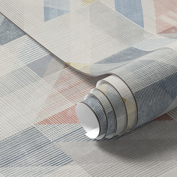 Tapet Design geometric cu un diamant roșu în centru, Tapet abstract, a01055 : Uwalls.ro