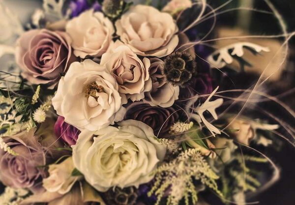Fototapet fotografie ştearsă cu flori -12578 - Fototapet24