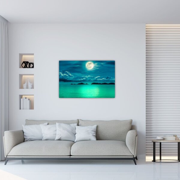 Tablou - Luna plină deasupra apei (90x60 cm)