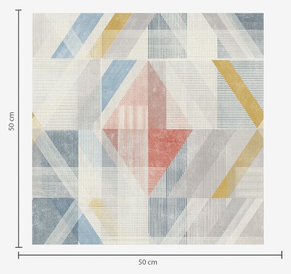 Tapet Design geometric cu un diamant roșu în centru, Tapet abstract, a01055 : Uwalls.ro