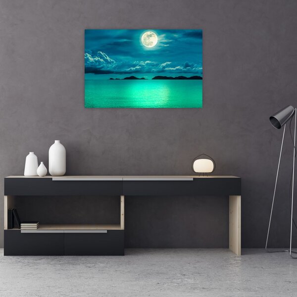 Tablou - Luna plină deasupra apei (90x60 cm)