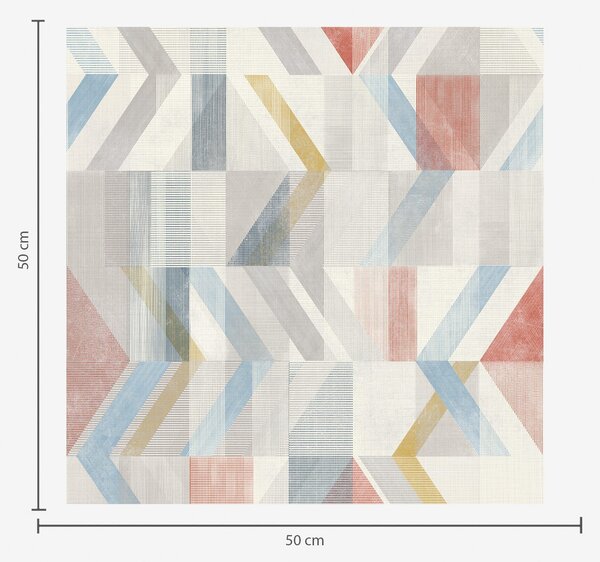 Tapet Săgeți geometrice în tonuri pastelate de roșu și albastru, Tapet abstract, a01056 : Uwalls.ro