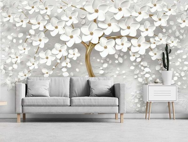 Fototapet artistic cu motive florale - 13589 - Fototapet24