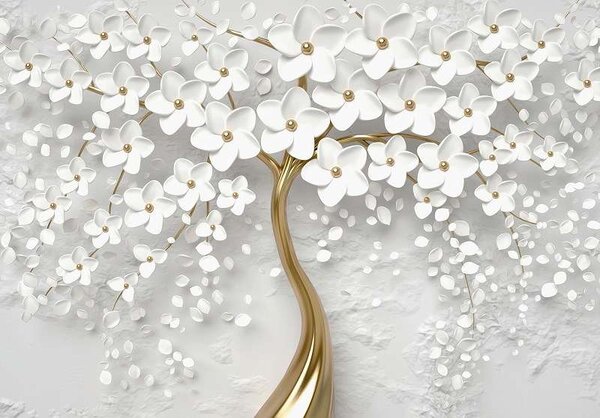 Fototapet artistic cu motive florale - 13589 - Fototapet24