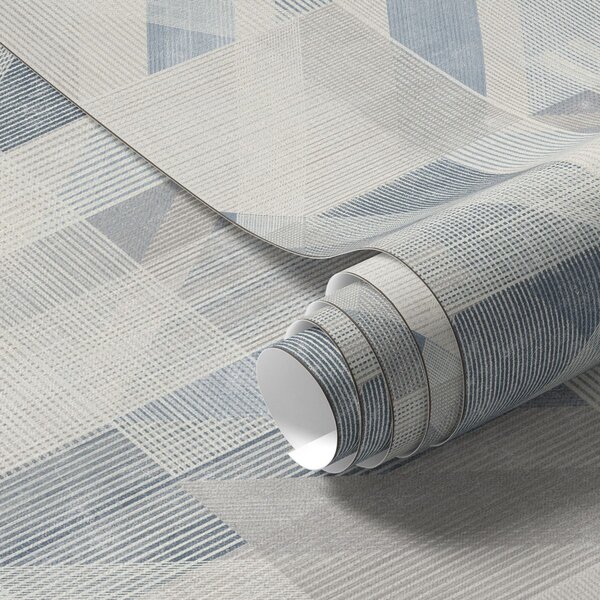Tapet Design geometric în tonuri reci de albastru-gri, Tapet abstract, a01055v1 : Uwalls.ro