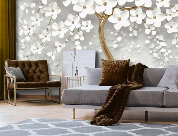 Fototapet artistic cu motive florale - 13589 - Fototapet24
