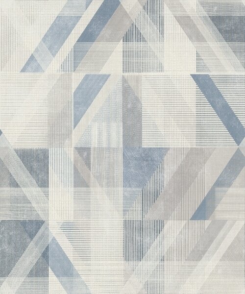 Tapet Design geometric în tonuri reci de albastru-gri, Tapet abstract, a01055v1 : Uwalls.ro