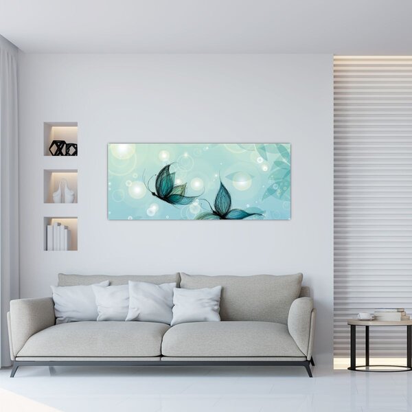 Tablou - Fluturi albaștri (120x50 cm)