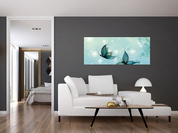Tablou - Fluturi albaștri (120x50 cm)
