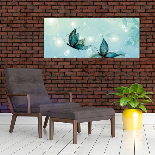 Tablou - Fluturi albaștri (120x50 cm)