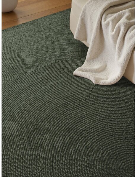 Covor verde închis țesut manual din lână 200x300 cm Calmio – Hanse Home