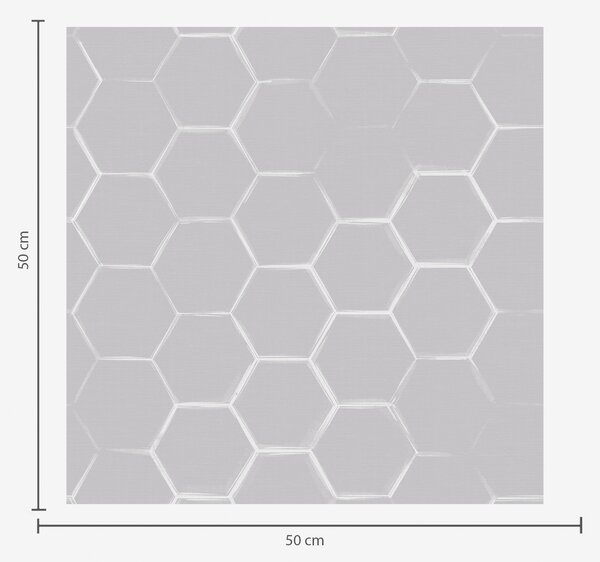 Tapet Hexagoane tridimensionale de culoare gri deschis, cu umbre delicate, Tapet abstract, a01059v1 : Uwalls.ro