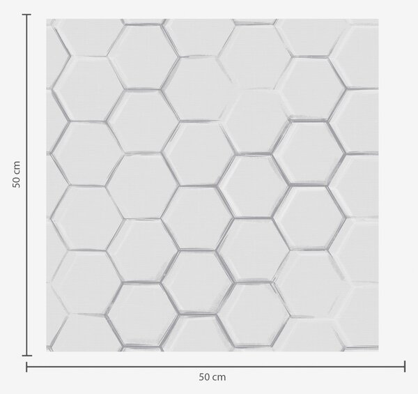 Tapet Hexagoane tridimensionale albe pe un fundal neted, Tapet abstract, a01059 : Uwalls.ro