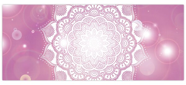Tablou - Mandala pe fundal roz (120x50 cm)