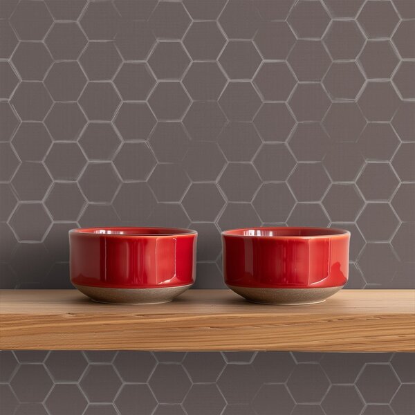 Tapet Model hexagonal dens în nuanțe delicate de gri, Tapet abstract, a01060v2 : Uwalls.ro
