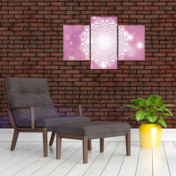 Tablou - Mandala pe fundal roz (90x60 cm)