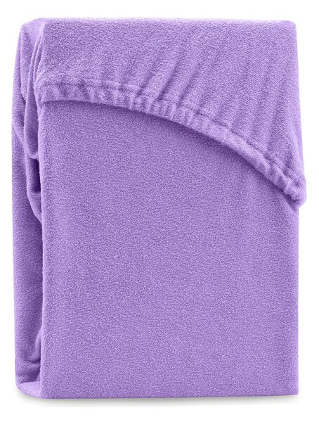 Cearșaf elastic pentru pat dublu AmeliaHome Ruby Siesta, 180-200 x 200 cm, violet