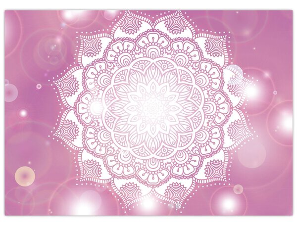 Tablou - Mandala pe fundal roz (70x50 cm)