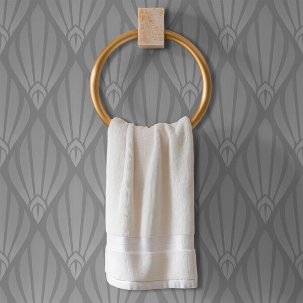 Tapet Art Deco gri cu forme în formă de evantai, Tapet abstract, a01064 : Uwalls.ro