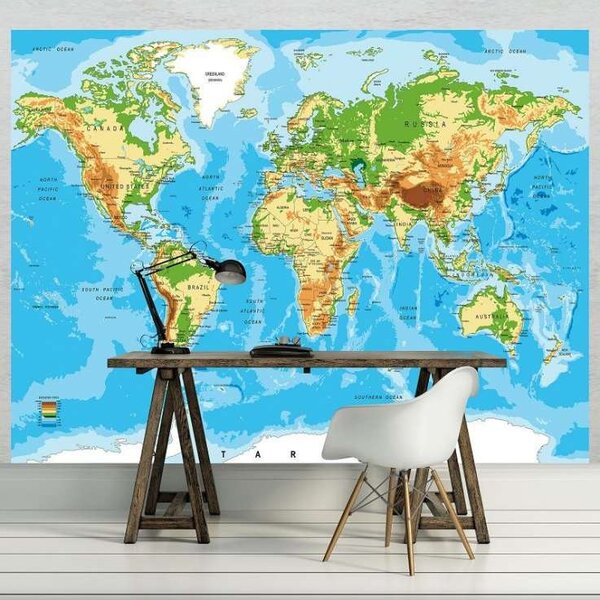 Poster mural cu harta lumii - 10250 - Fototapet24