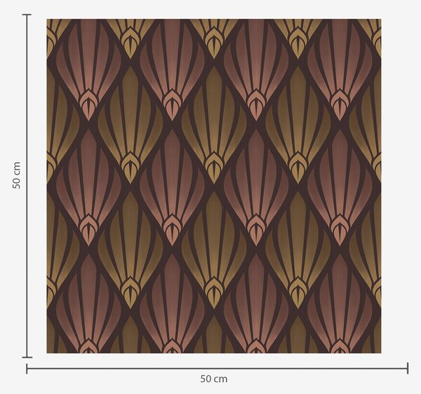 Tapet Art Deco bogat, cu nuanțe calde, Tapet abstract, a01064v2 : Uwalls.ro