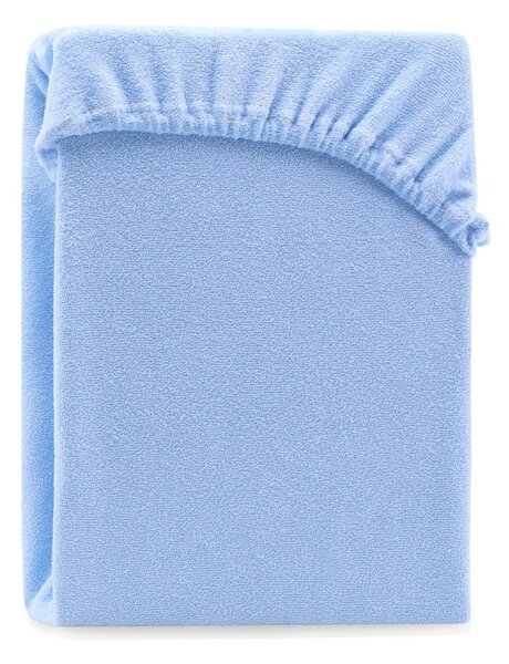 Cearșaf elastic pentru pat dublu AmeliaHome Ruby Siesta, 180-200 x 200 cm, albastru deschis
