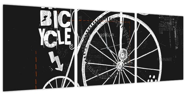 Tablou - Velociped (cu ceas) (90x30 cm)