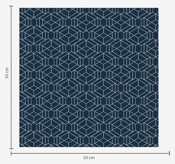 Tapet Rețea geometrică de cuburi de culoare bleumarin închis, Tapet abstract, a01066v1 : Uwalls.ro