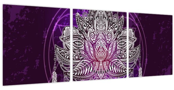 Tablou - Lotus (cu ceas) (90x30 cm)