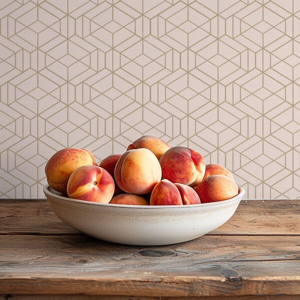 Tapet Fundal bej cald cu cuburi grafice fine, Tapet abstract, a01067v3 : Uwalls.ro