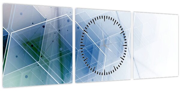 Tablou - Figuri geometrice (cu ceas) (90x30 cm)