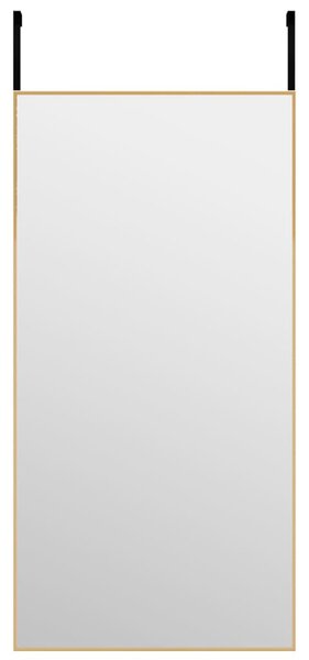 Oglindă pentru ușă, auriu, 40x80 cm, sticlă și aluminiu