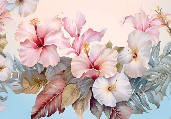 Fototapet Natură flori hibiscus pictură - 14665 - 14665