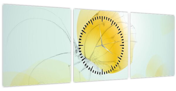 Tablou - Fluturele galben (cu ceas) (90x30 cm)