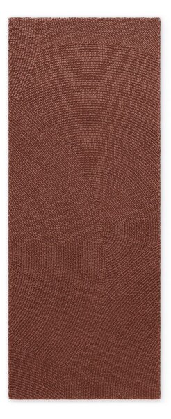 Covor tip traversă cărămiziu țesut manual din lână 80x200 cm Calmio – Hanse Home