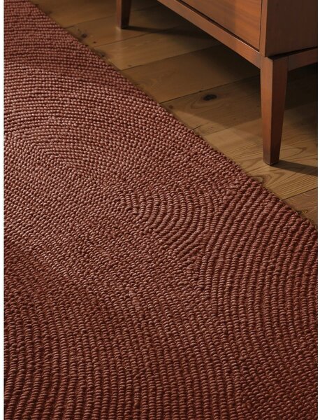 Covor tip traversă cărămiziu țesut manual din lână 80x200 cm Calmio – Hanse Home
