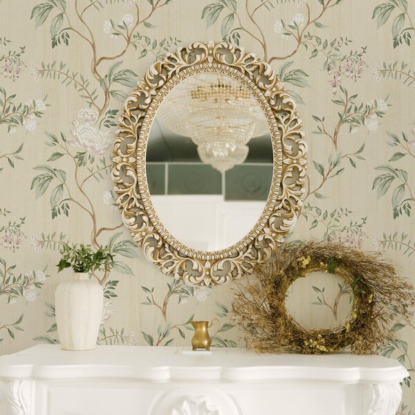 Tapet Ramuri delicate cu flori pe un fundal crem cald, Tapet flori, a01084 : Uwalls.ro