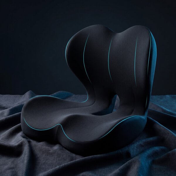 Perna ortopedica 2-in-1 sezut si suport lombar, ergonomica, memory foa