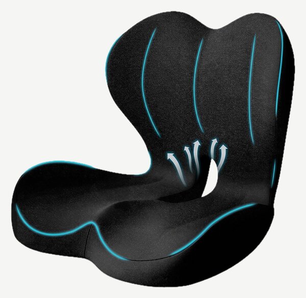 Perna ortopedica 2-in-1 sezut si suport lombar, ergonomica, memory foa