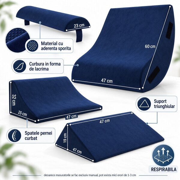Set 4 perne ortopedice memory foam pentru recuperare, pozitie gravitat