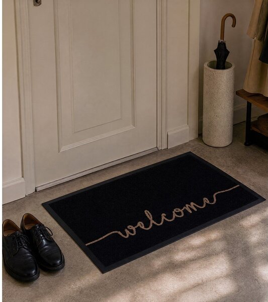 Covoraș intrare Hanse Home Cozy Welcome 45x75 cm, negru