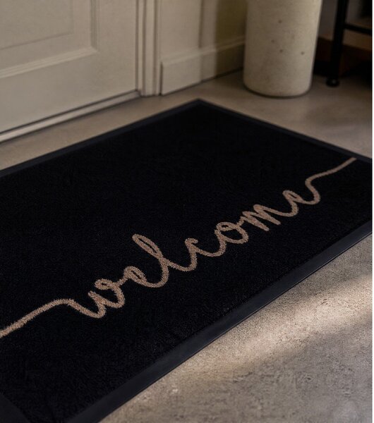 Covoraș intrare Hanse Home Cozy Welcome 45x75 cm, negru