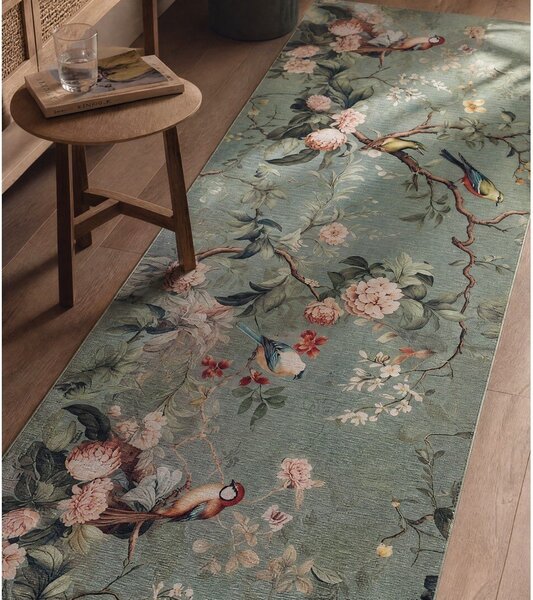 Covor tip traversă verde deschis lavabil 52x200 cm Ricci Monet – Universal