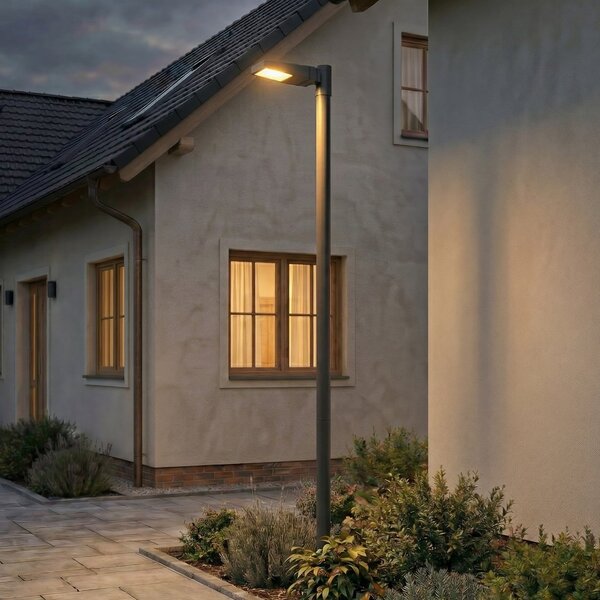 Arcchio Lampă de exterior cu LED Nefarius, 250 cm, gri închis, IP65, Gri, Metal, Modern
