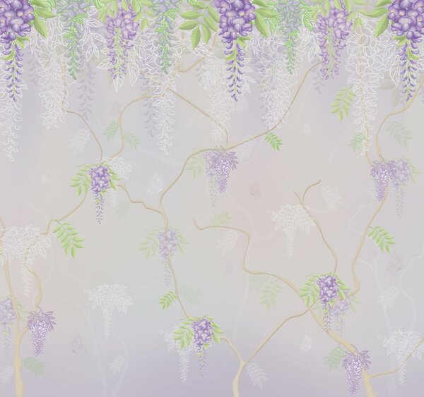 Tapet Design floral elegant în nuanțe pastelate, Fototapet Flori, w01685 : Uwalls.ro