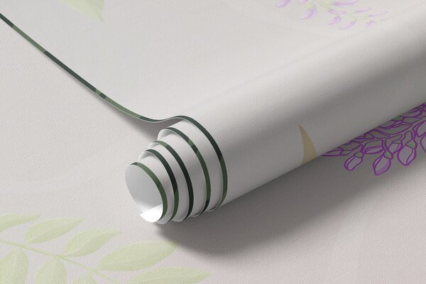Tapet Design floral elegant în nuanțe pastelate, Fototapet Flori, w01685 : Uwalls.ro