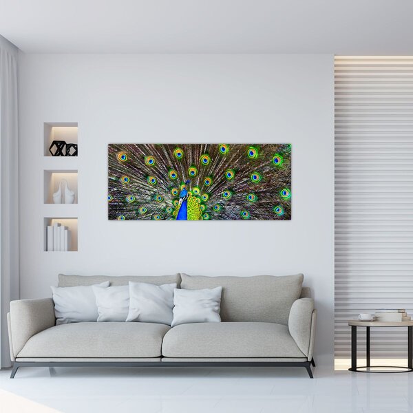 Tablou - Păun (120x50 cm)