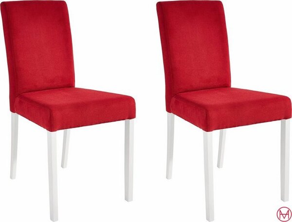 Set 2 scaune stofa rosie Lima 44/60/87 cm