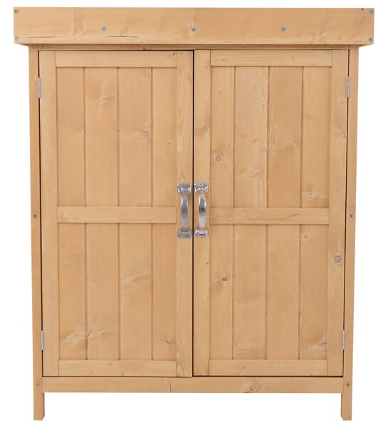 Outsunny Dulap de Grădină pentru Depozitare Unelte, Magazie Exterior cu 2 Rafturi, 74x43x88 cm, Gri | Aosom Romania